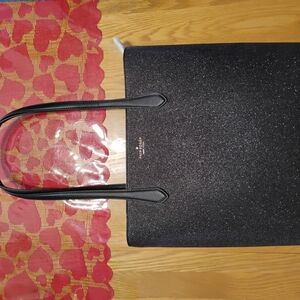 Kate Spade Black Glitter Tote Bag